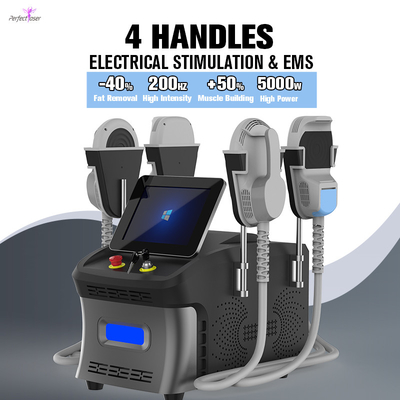 4 Handles EMS Body Sculpting Machine Body Slimming Massager 12 Tesla