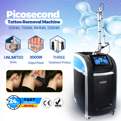 Colorful Picosecond Laser Tattoo Removal Machine 3000W Pico Pigmentation Removal