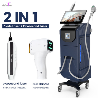 4500W Large Area Diode Hair Laser Removal + Pico Laser Tattoo Removal Skin Rejuvenation Machine